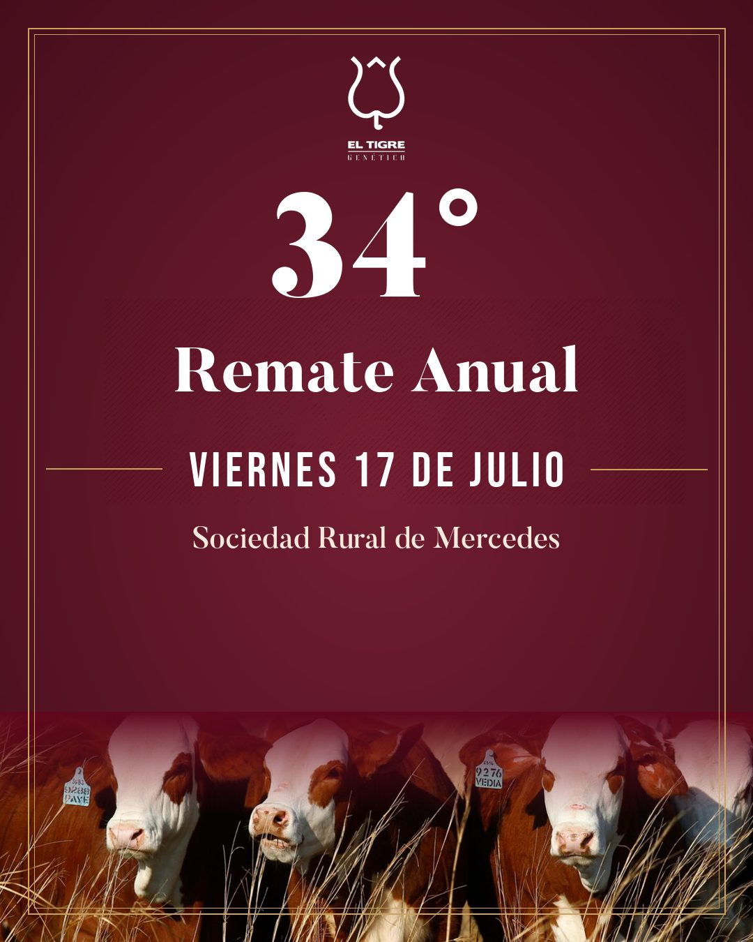 Pieza de anuncio del 34° remate anual