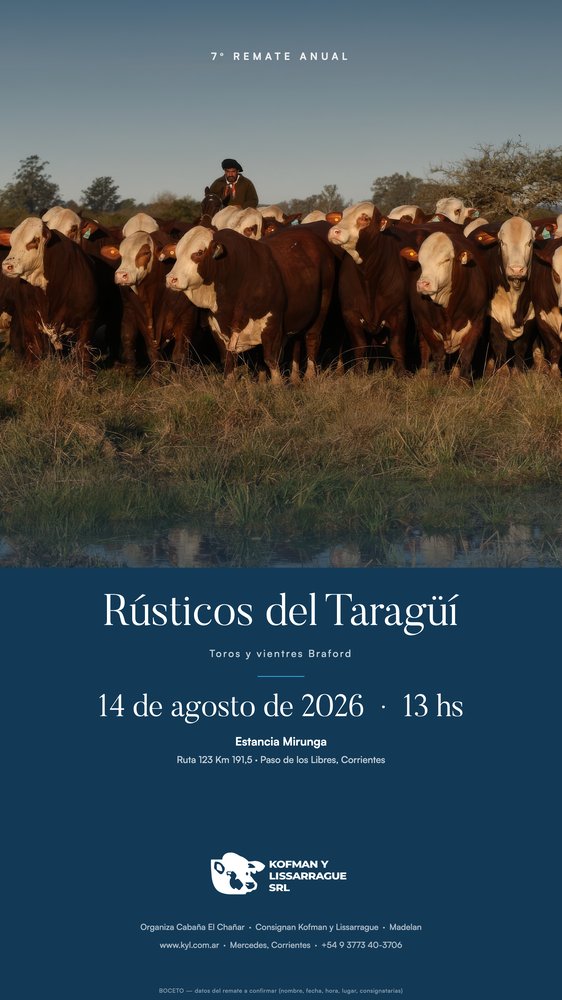 Cartel vertical del 7° remate anual Rústicos del Taragüí