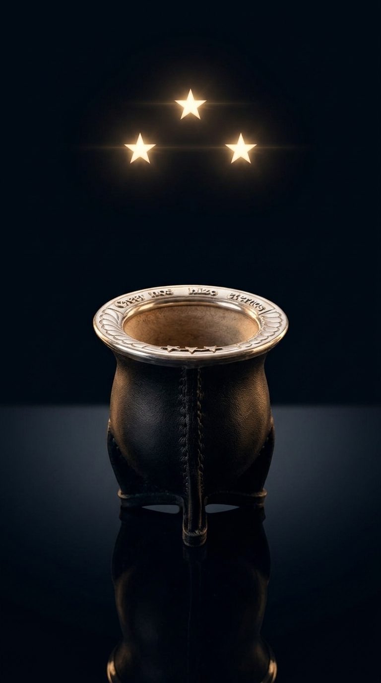 El mate de la linea AFA sobre fondo oscuro con las tres estrellas
