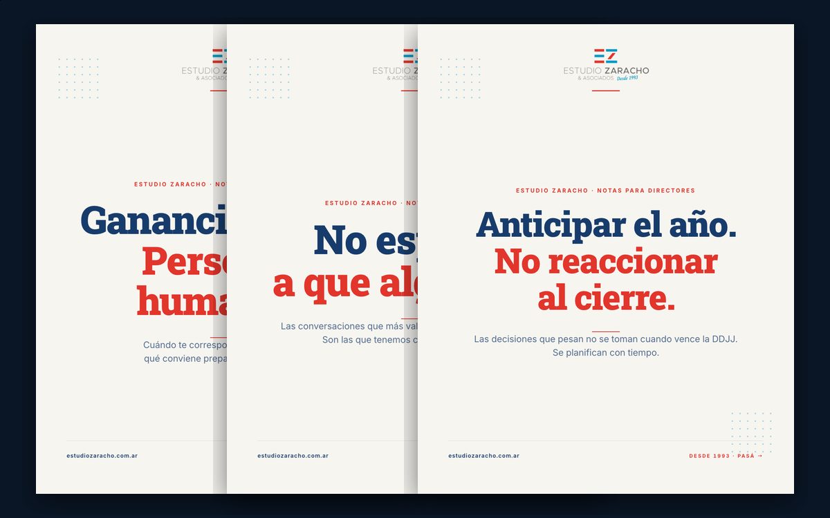 Carruseles fiscales diseñados para Estudio Zaracho