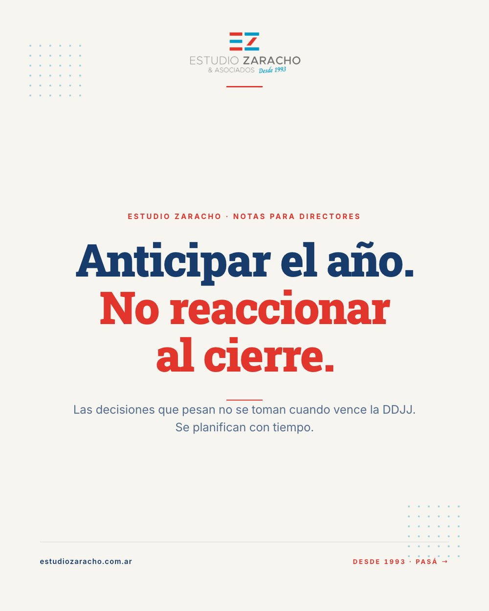 Tapa del carrusel sobre anticipar el año